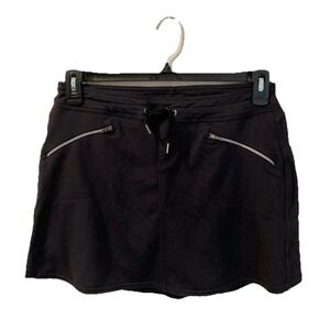 Kuhl‎ Skort Mova Mini Pull On Stretch Knit Black Sz S Drawstring Outdoor Comfort